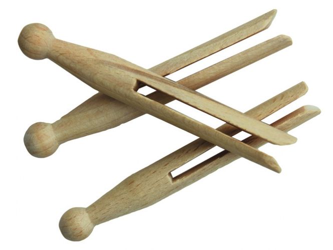 Hovedbilde 1stk klesklype i tre, rund / La drogerie écologique.