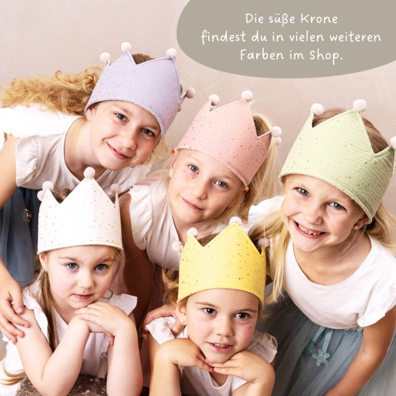 Bursdagskrone i stoff, Beige / Papierdrachen
