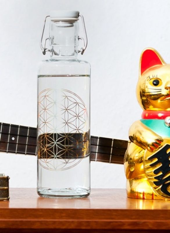 Flower of life - 1l drikkeflaske i glass /  soulbottles