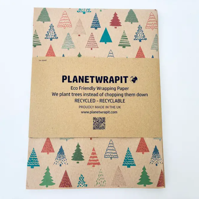 Hovedbilde Colourful Christmas Trees - miljøvennlig gavepapir / PlanetWrapI