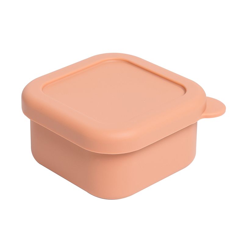 Silikonboks med lokk 100ml, Orange / Peach