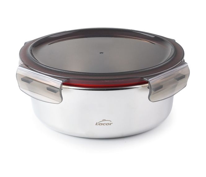 Hovedbilde Rund matboks i stål 1500ml - mikrobølgesikker / Lacor