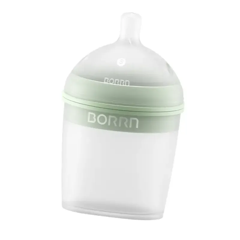 Tåteflaske i silikon 150ml, GRØNN / BORRN