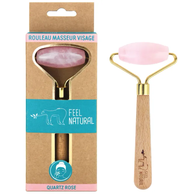 Hovedbilde Gua Sha Pink Quartz Facial Roller / Feel Natural 