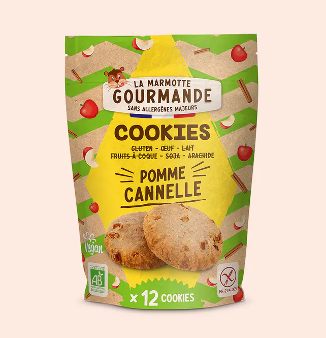 Hovedbilde Apple Cinnamon Cookies 150g - gluten- og melkefri kjeks / La Marmotte Gourmande