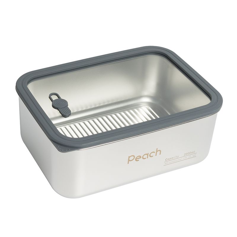 Stålboks med glasslokk 2600ml / Peach