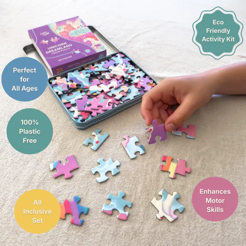 Unicorn Dreamland Jigsaw Puzzle | 100 Brikker | Cotton Twist