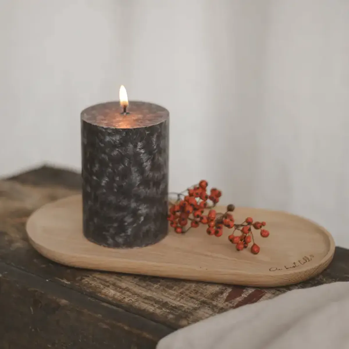 Olive Oil Block Candle 7x10cm, Black / Eulenschnitt