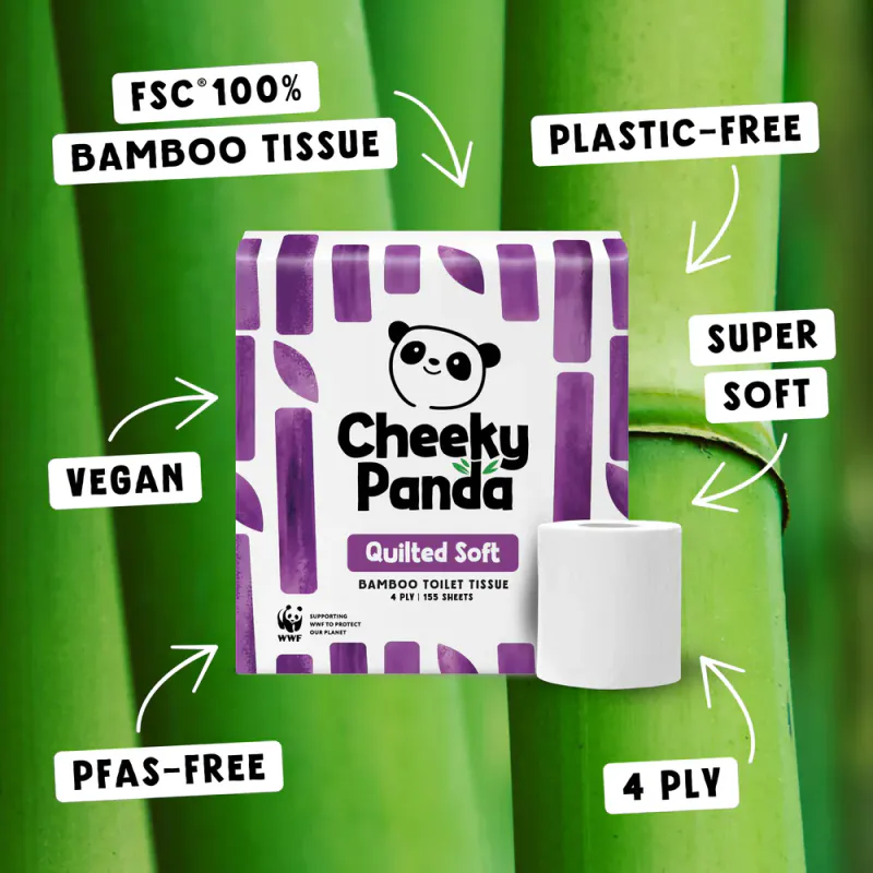 9 ruller toalettpapir i bambus - QUILTED SOFT / The Cheeky Panda