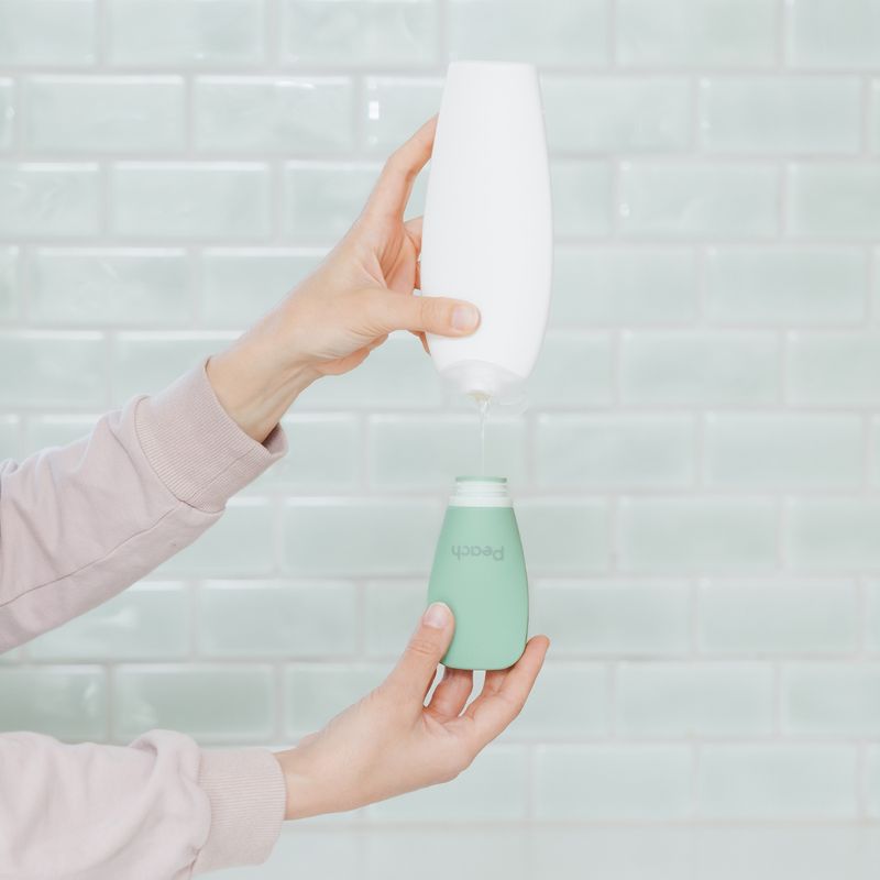 90 ml klemmeflaske i silikon, Ocean / Peach