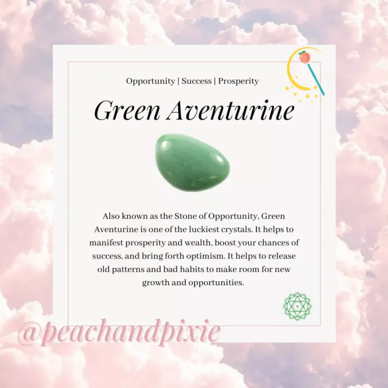Grønn Aventurin / Peach and Pixie
