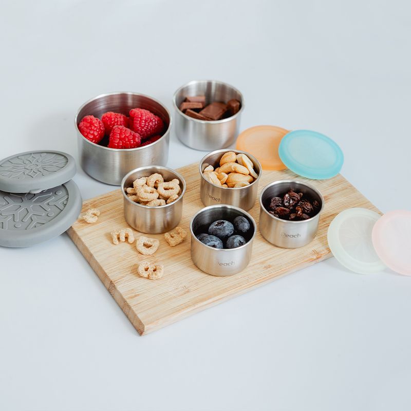 50 ml stålboks med tett silikonlokk, Rosa / Peach