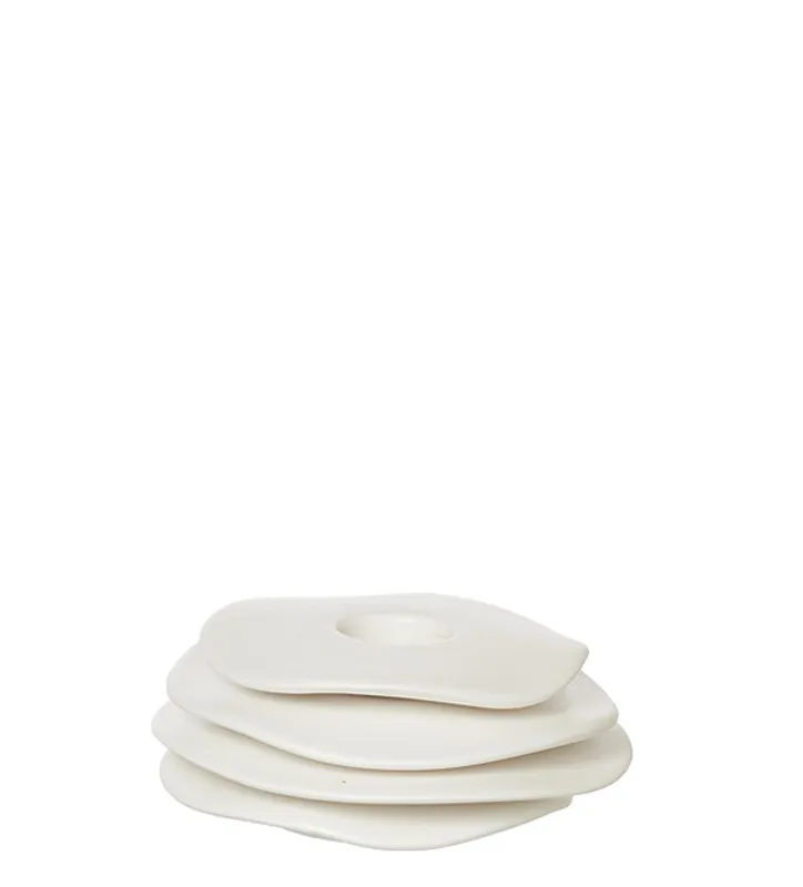 Lysestake til kronelys, Sandy Finish White / Lübech Living