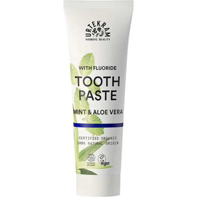 Hovedbilde With Fluoride Toothpaste Mint & Aloe Vera 75ml / Urtekram