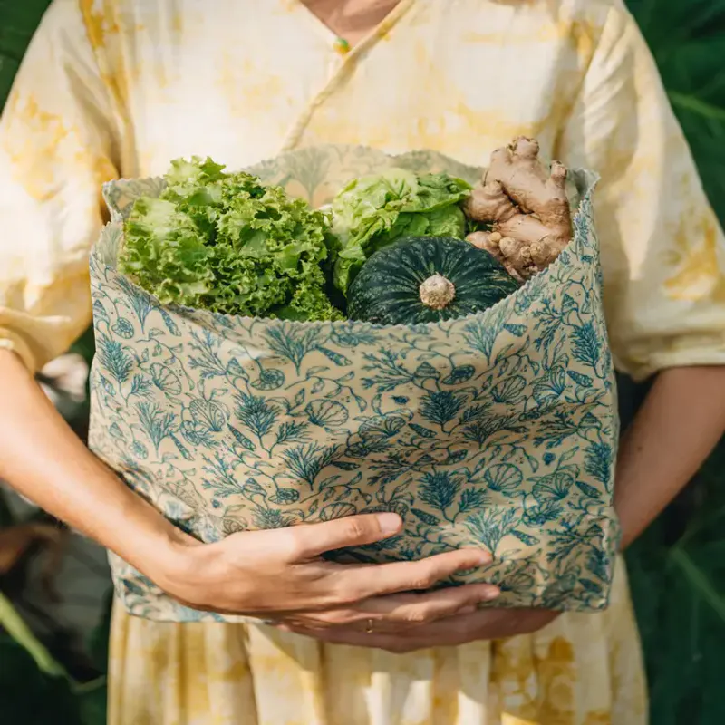 Large Beeswax Wrap Bag, Sea Floor / SuperBee