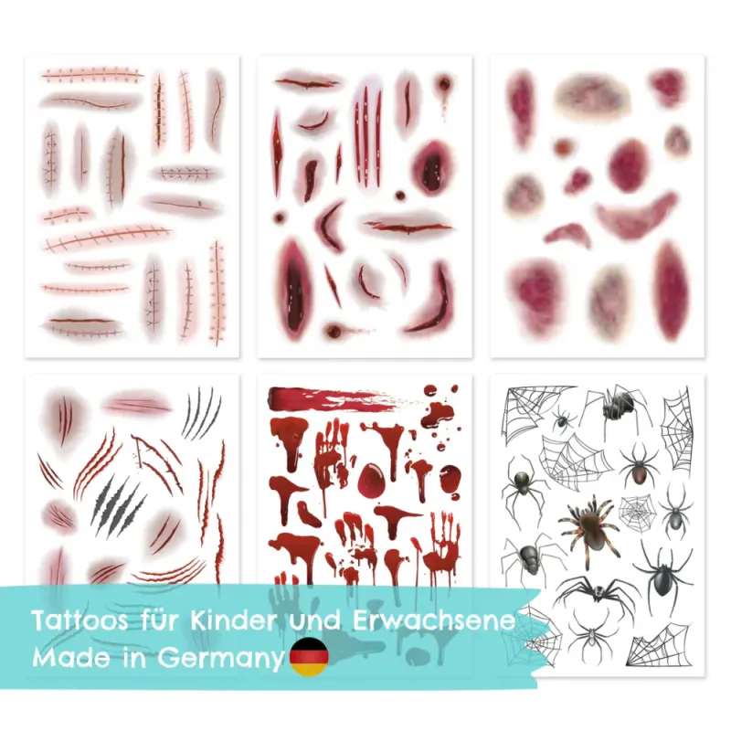 Halloween - midlertidig tatovering / Papierdachen
