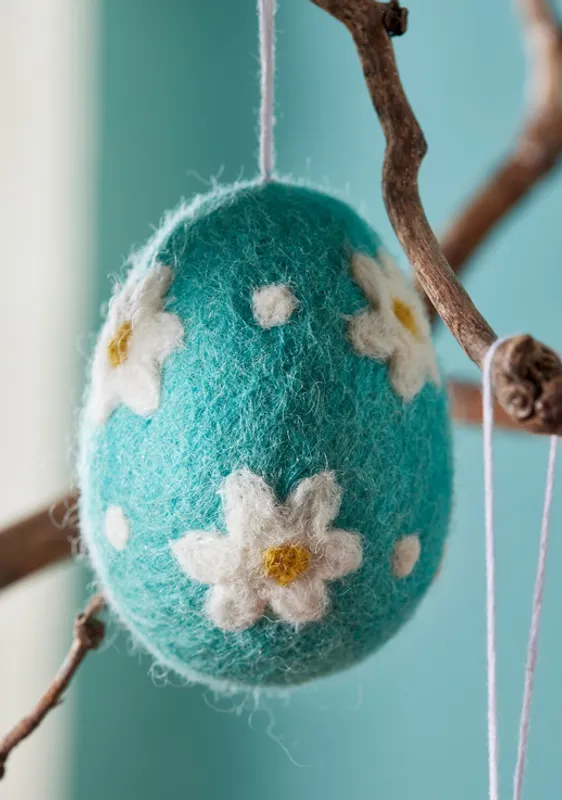 Fair Trade påskeegg i ull, Blå / Namaste Fair Trade