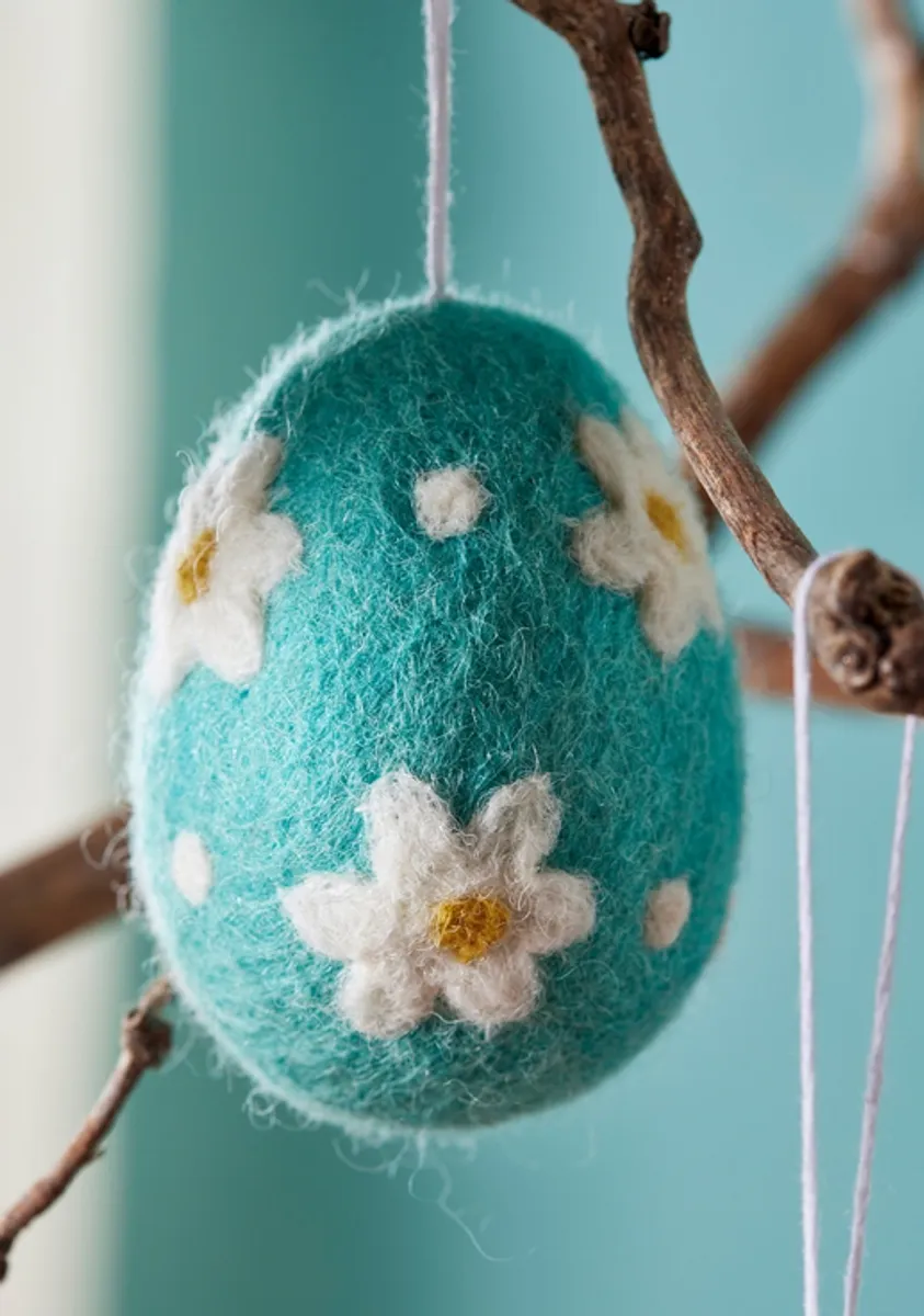 Fair Trade påskeegg i ull, Blå / Namaste Fair Trade