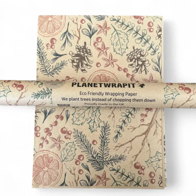 Hovedbilde Christmas Dried Oranges - miljøvennlig gavepapir / PlanetWrapIt