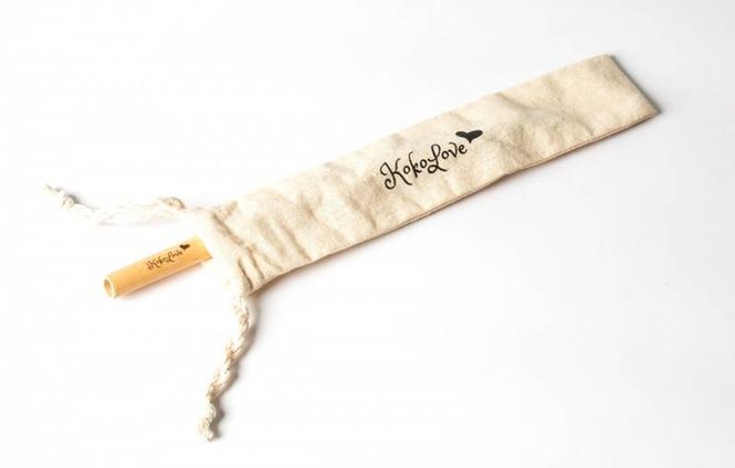 Hovedbilde 4pk sugerør i bambus + børste / KOKOLOVE