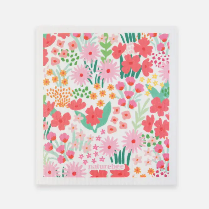 Hovedbilde Sponge Cloth, Floral Pink / Nature Bee