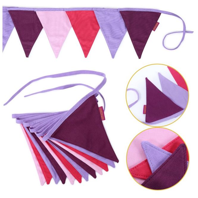 Hovedbilde Vimpler i bomull, Lilla & Rosa / Papierdrachen