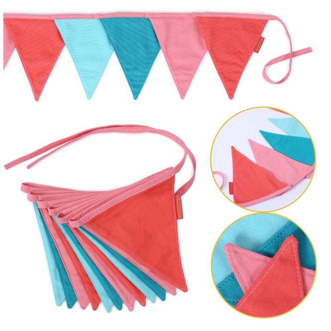 Hovedbilde Vimpler i bomull, Mint & Rosa / Papierdrachen