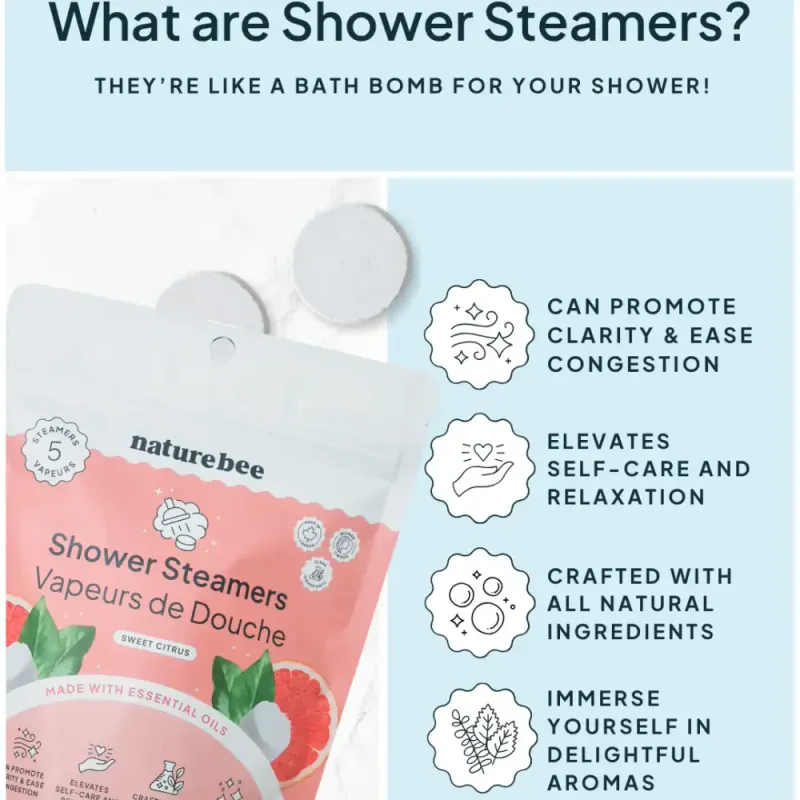 5 stk Shower Steamers - Sweet Citrus / Nature Bee