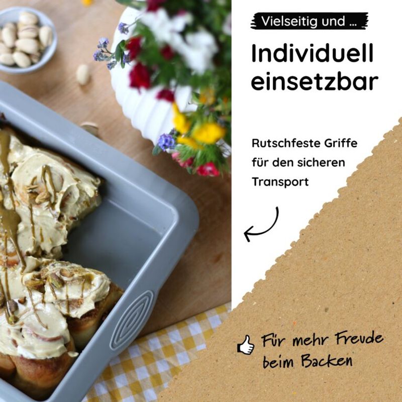 Firkantet kakeform i silikon 1.4 liter / Backefix