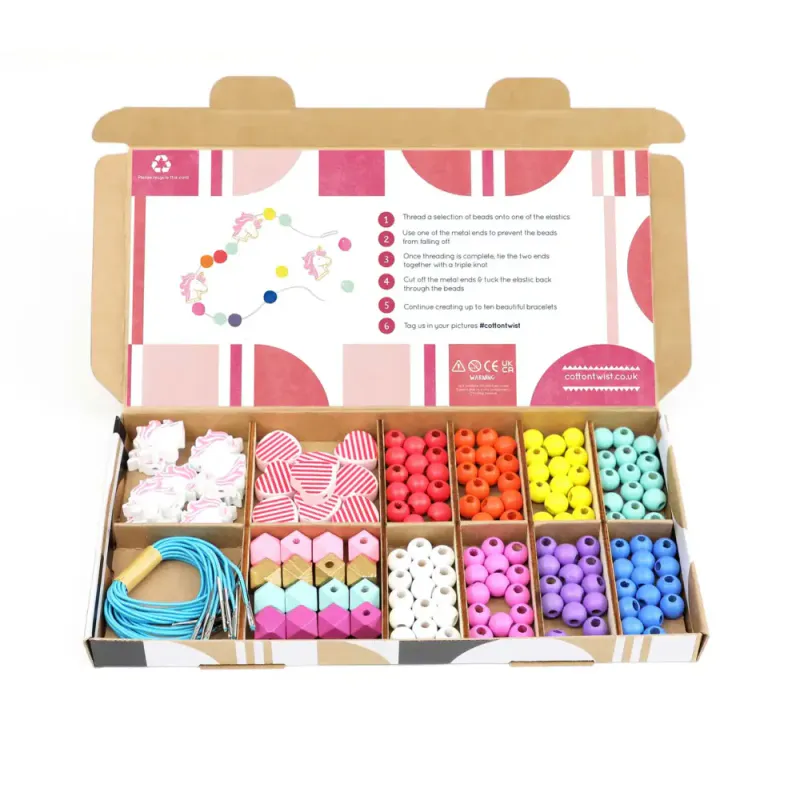 Unicorn & Heart Bracelet Making Kit / Cotton Twist