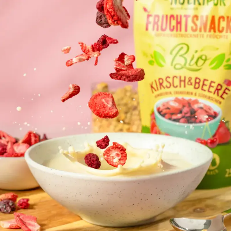25g økologisk frysetørket kirsebær & bær / NutriPur