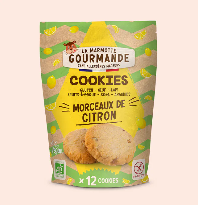 Hovedbilde Lemon Pieces Cookies 150g - gluten- og melkefri kjeks / La Marmotte Gourmande