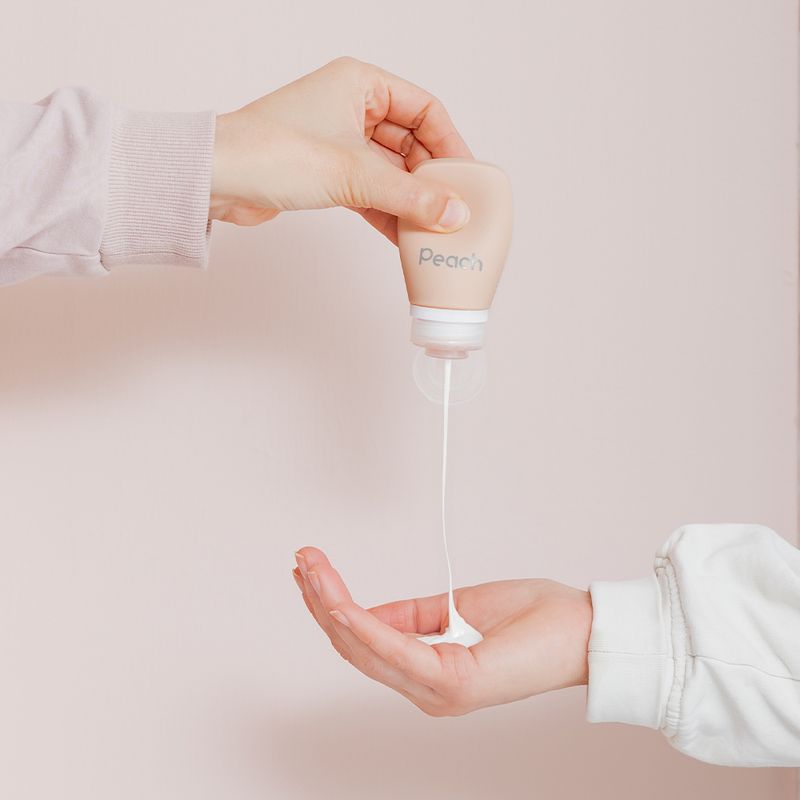 60 ml klemmeflaske i silikon, Minty / Peach