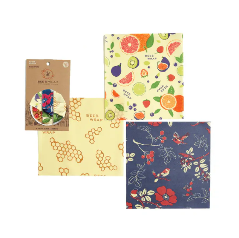 3pk medium bivoksark, Multi Print / Bee´s Wrap