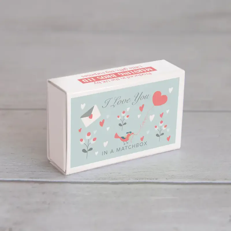 Wool Felt Heart and Love Message in A Matchbox / Marvling