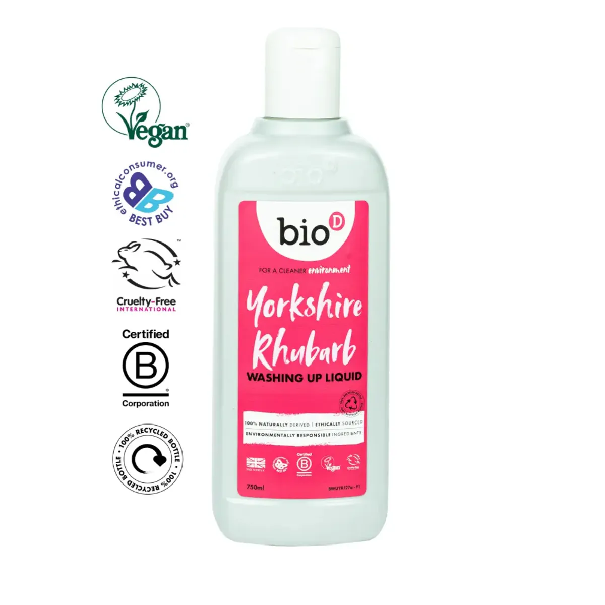 750 ml oppvasksåpe, Wild Rhubarb / Bio-D