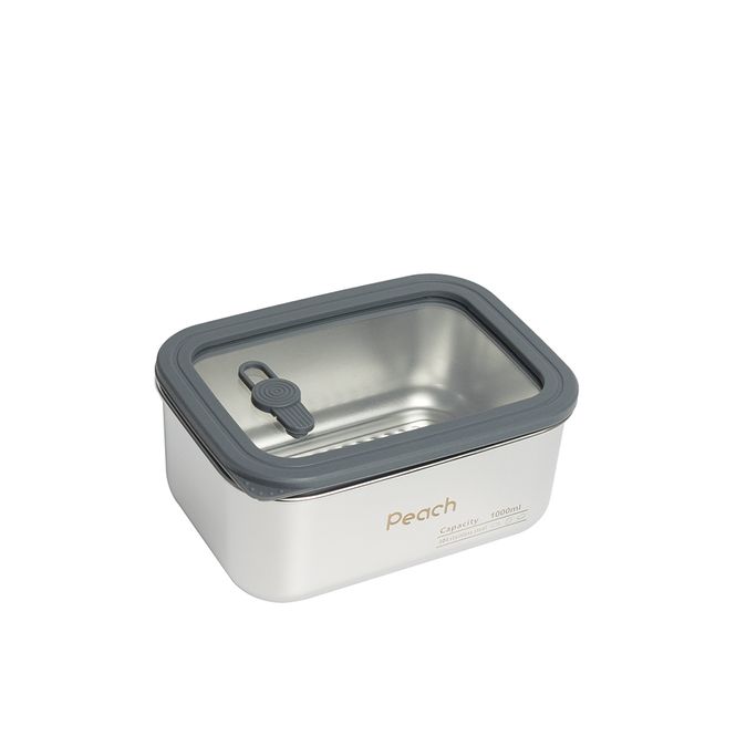 Hovedbilde Stålboks med glasslokk 1000ml / Peach