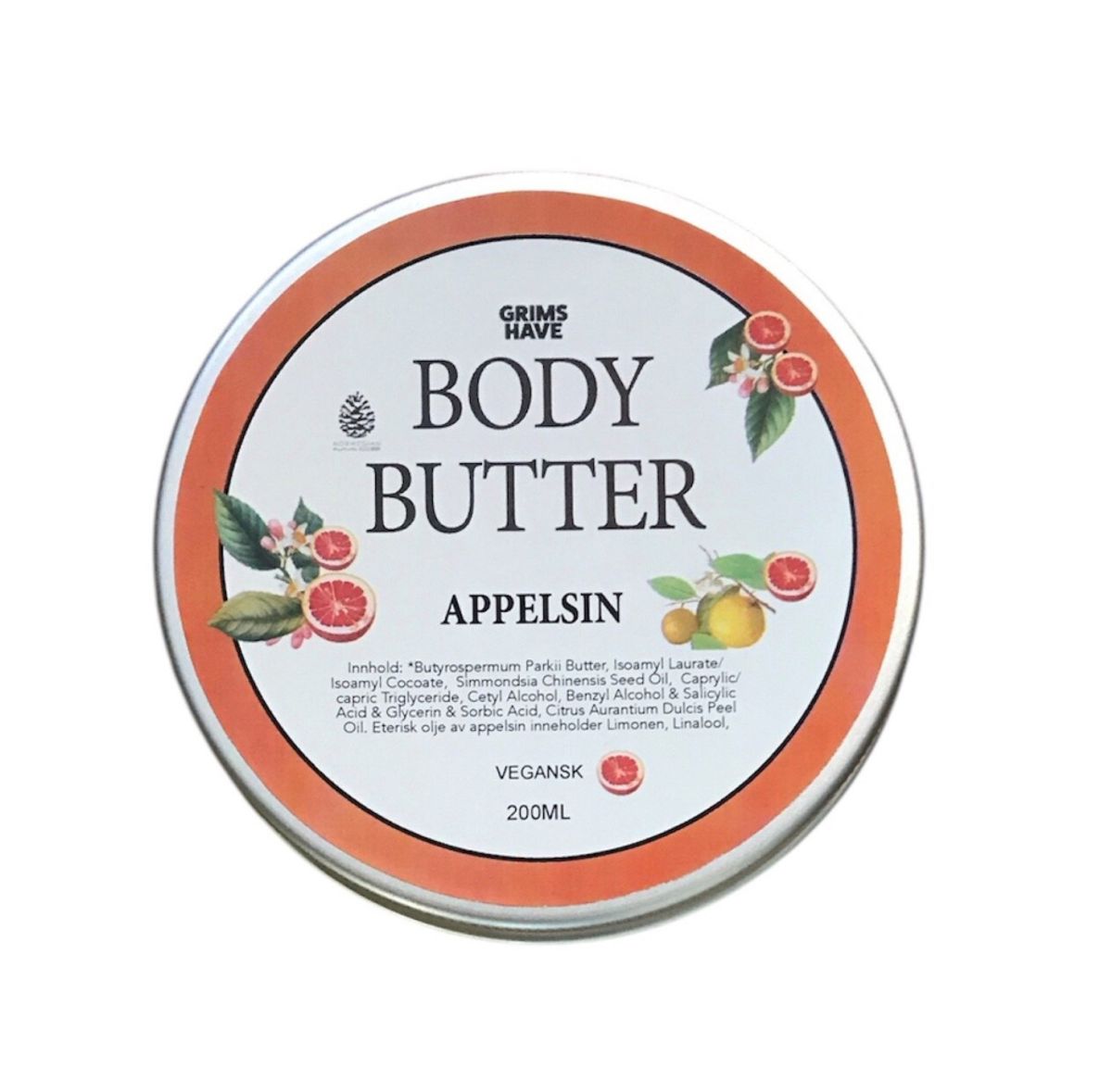 Vegansk Body Butter, Appelsin 200ml / Grims Have