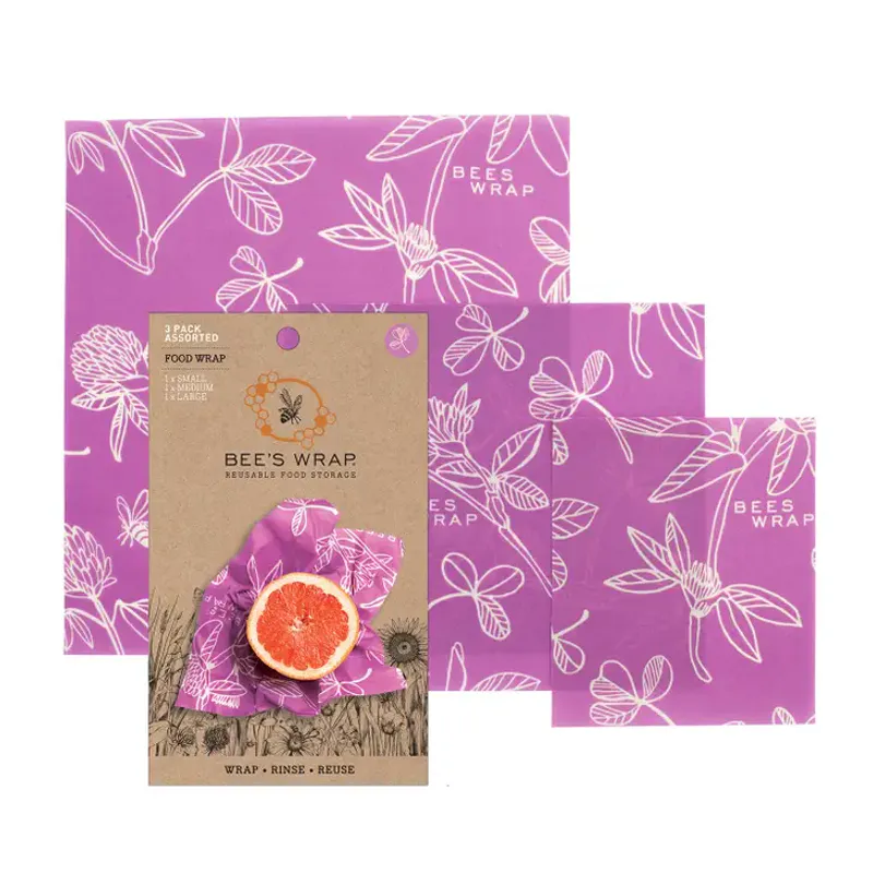 3pk bivoksark str. S,M,L - Lilla Kløver / Bee´s Wrap