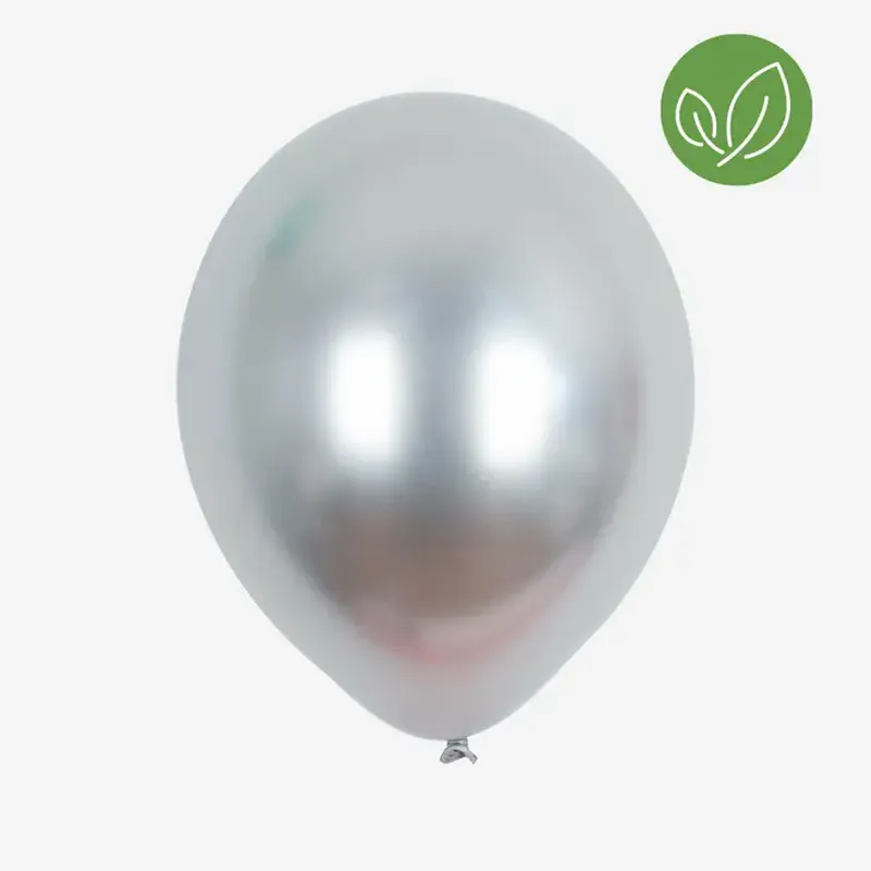 Plastfrie ballonger, 5 stk Silver Chrome / My Little Day