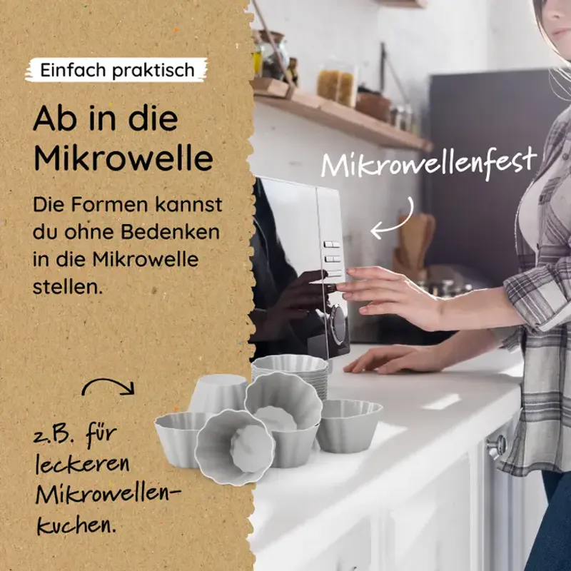 24 stk muffinsformer i silikon, grå / Backefix