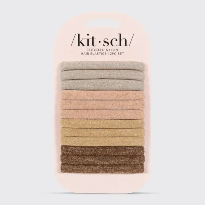Hovedbilde 12 pk hårstrikk i resirkulert nylon, Glitter / Kitsch