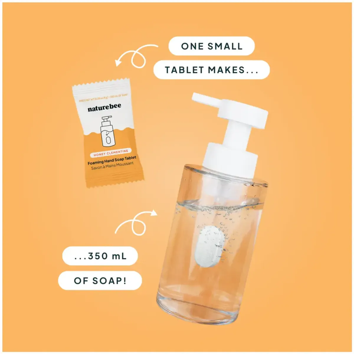 Foaming Hand Soap Refill Tablet, Honey Clementine / Nature Bee