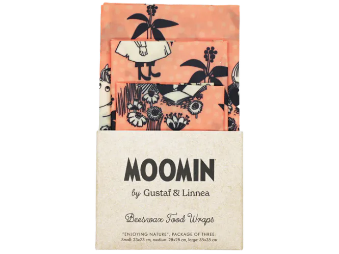 Hovedbilde 3pk økologisk bivoksark Mummitrollet - Enjoying Nature / Moomin By G&L