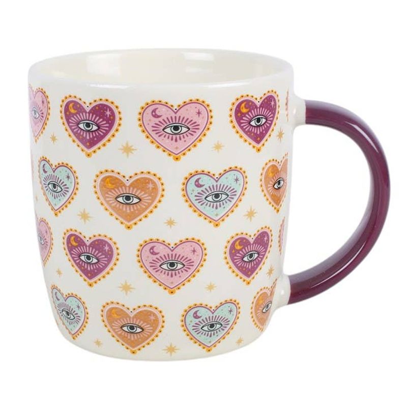 Sacred Sight Heart Print Mug and Tea Infuser Set 500 ml, Something Different