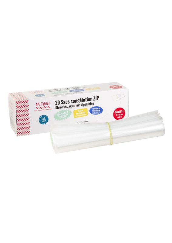 20 stk zip-lock fryseposer, 1 liter / Ahtablé