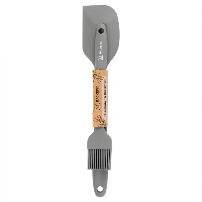 Hovedbilde Bakepensel + slikkepott i silikon, grå / Backefix