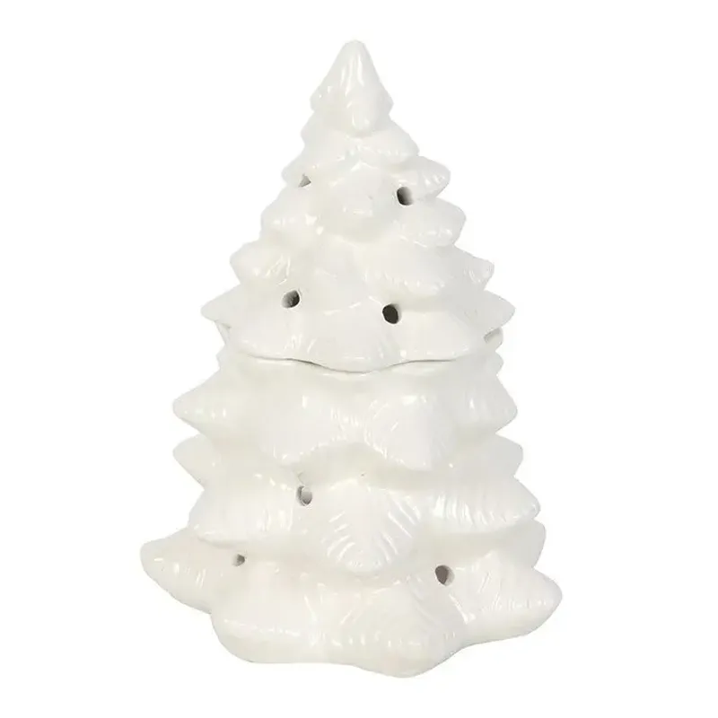 Winter Fir Tree Oil Burner & Wax Warmer - WHITE / Something Different Who