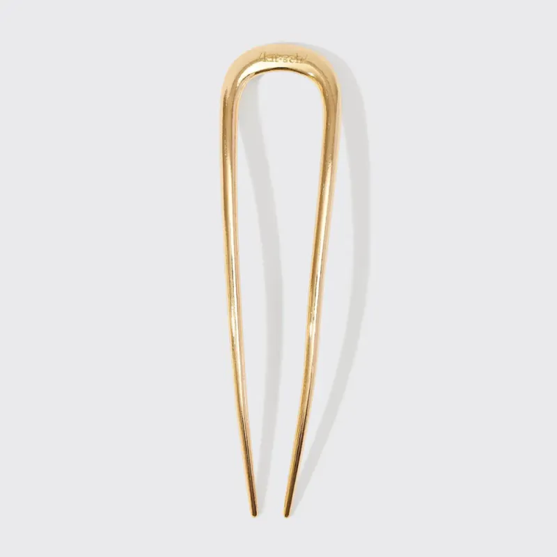 Metal French Hair Pin - Gold / Kitsch