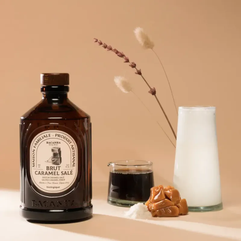 Raw Salted Caramel Syrup, Organic 400ml / Bacanha
